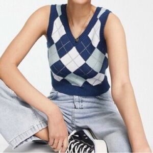 Hollister sweater, hollister women’s argyle v-neck sweater vest